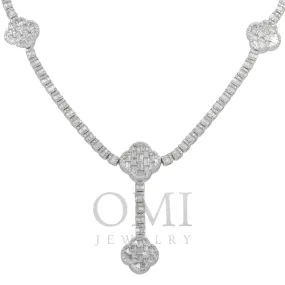 10K GOLD BAGUETTE AND ROUND DIAMOND CLOVER CHAIN 8.19 CT