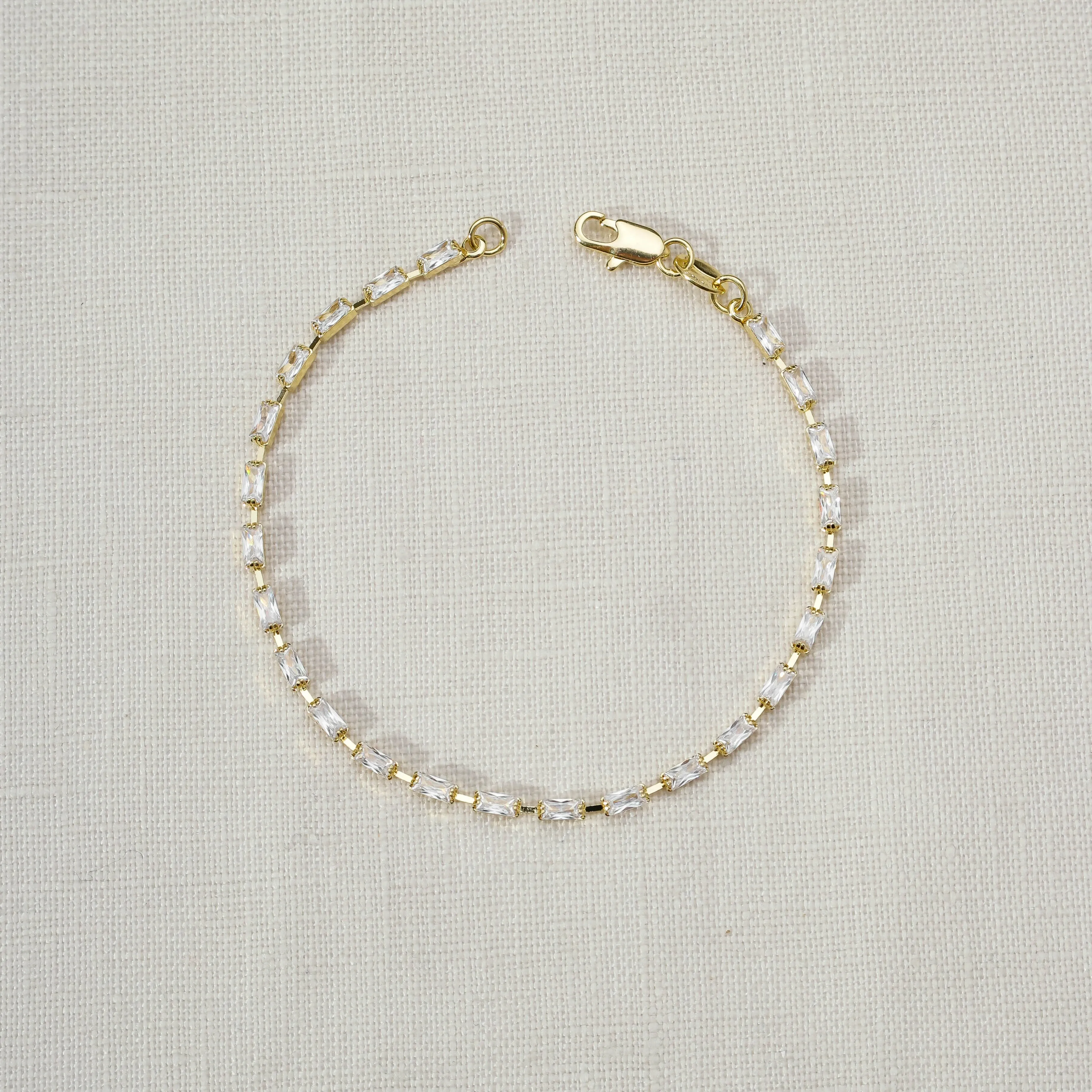 18k Gold Filled Baguette Tennis Bracelet