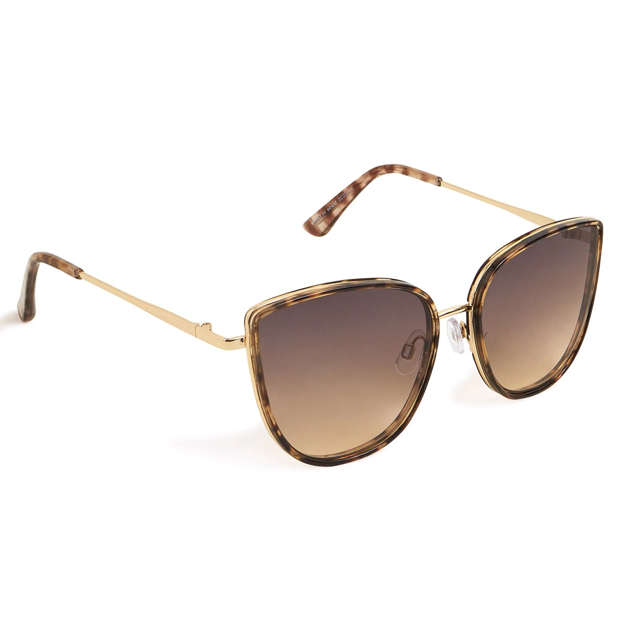 Accessorize London Women's Tort Metal Frame Cateye Sunglasses