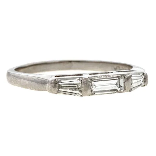 Art Deco Baguette Wedding Band