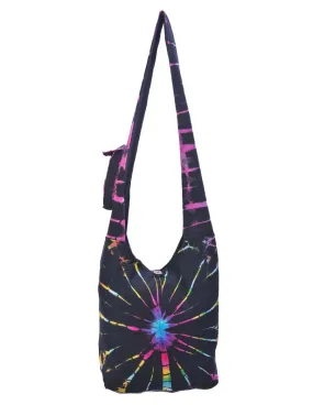 Bag - Hobo Black Rainbow Tye Dye - Each Unique