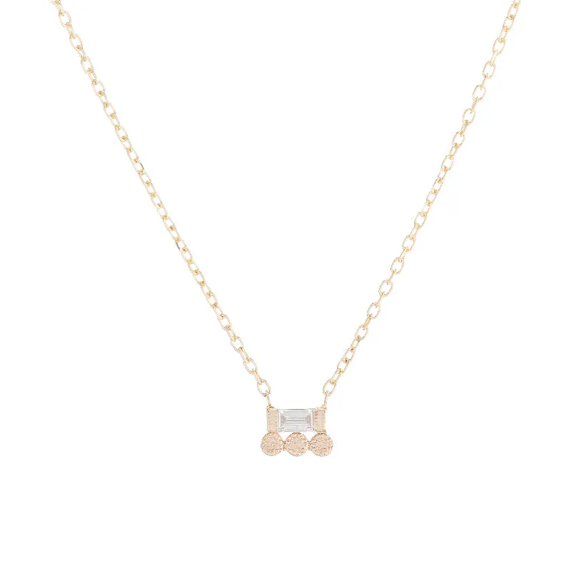 Baguette 3 Dot Necklace