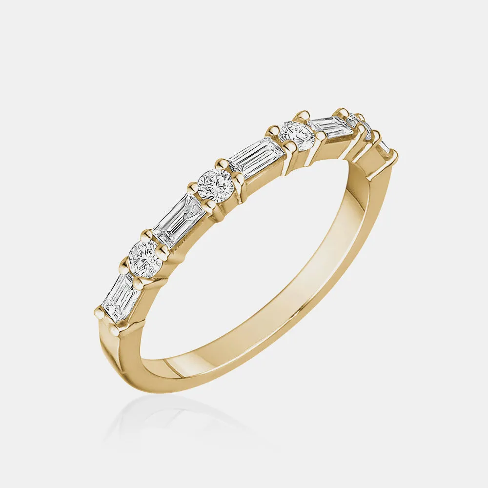 Baguette and Round Diamond Ring