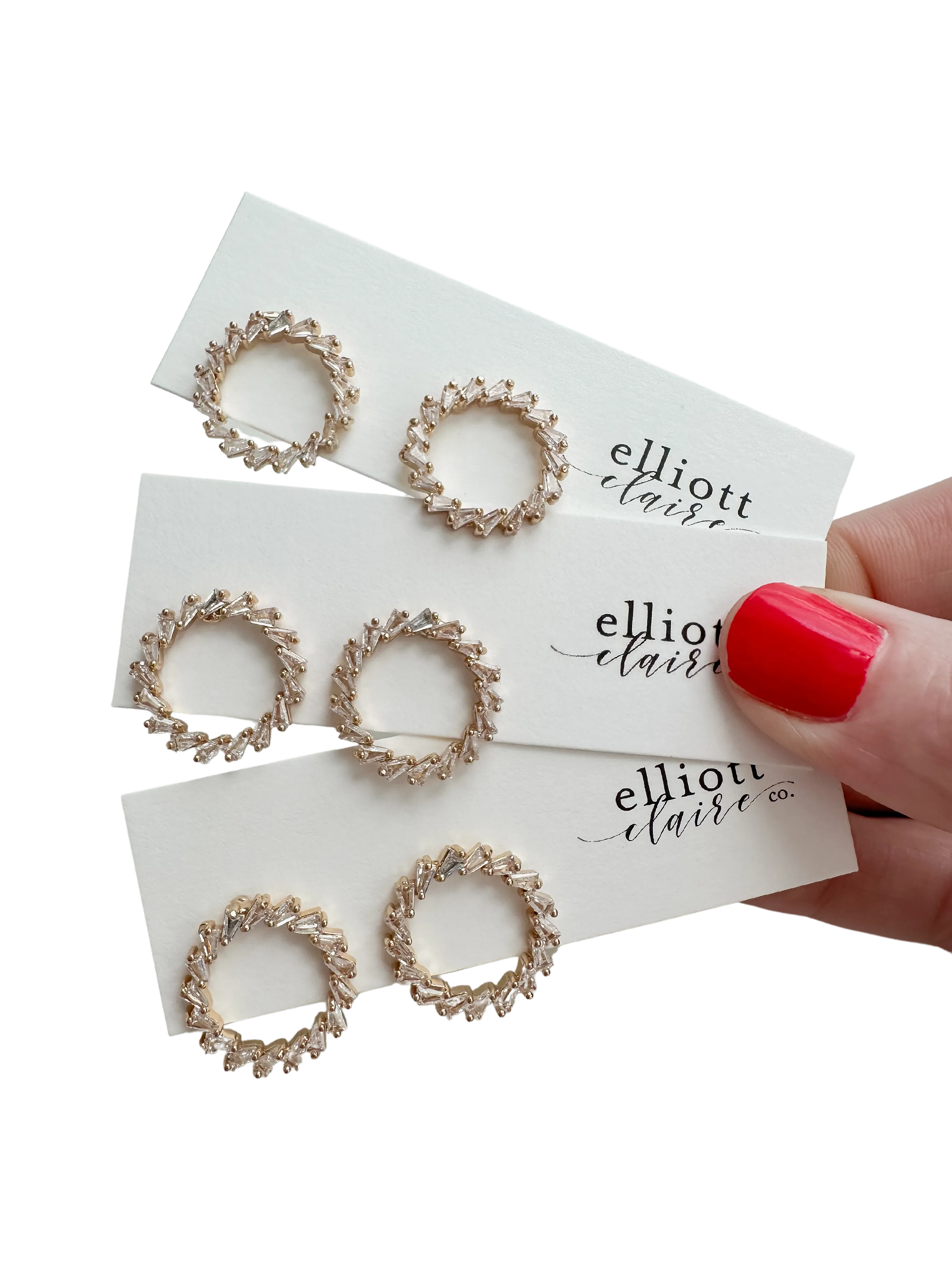 Baguette Circle Studs