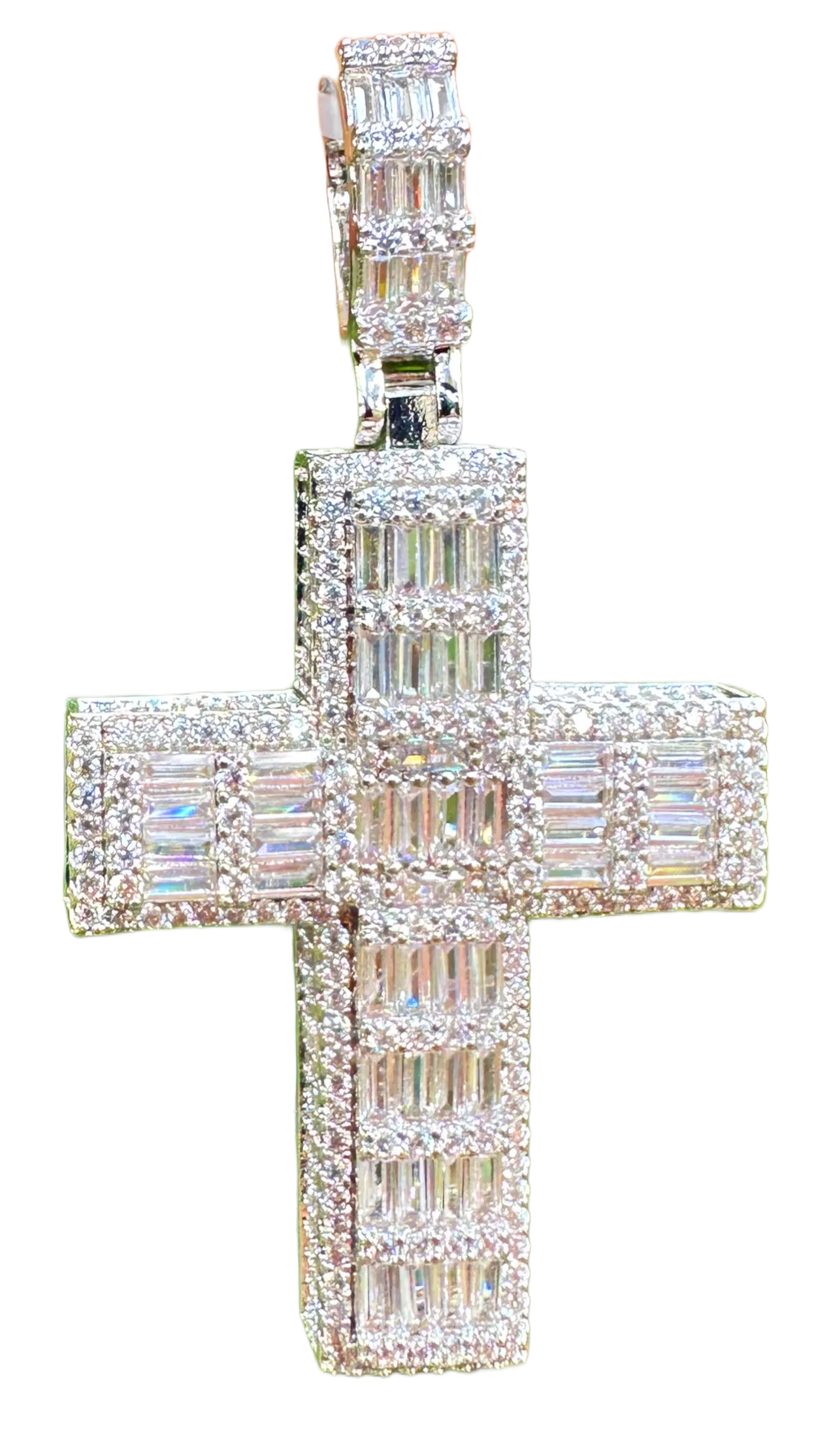 Baguette Cross Pendant (Big)