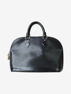 Black epi leather Alma PM top-handle bag