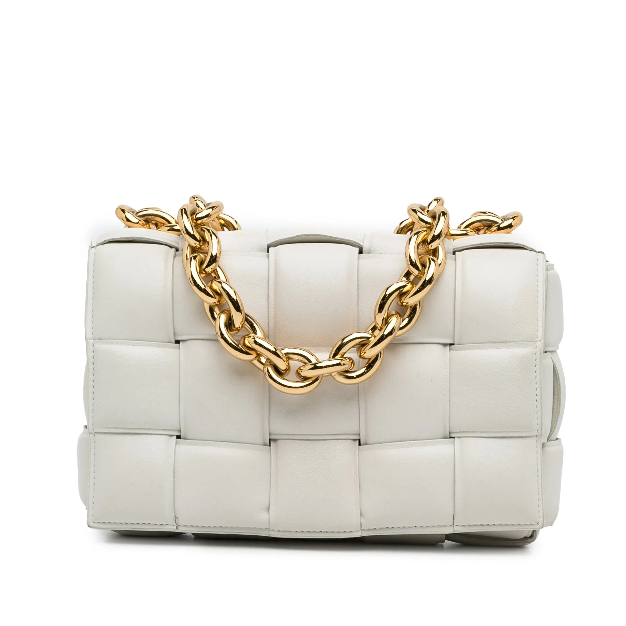 Bottega Veneta Padded Chain Cassette White