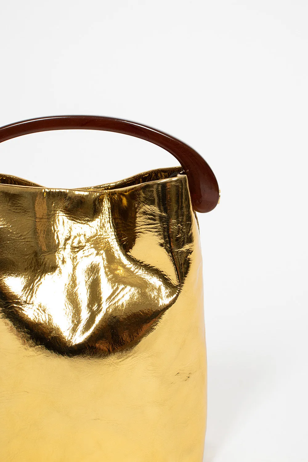 Stylish Gold Bucket Bag