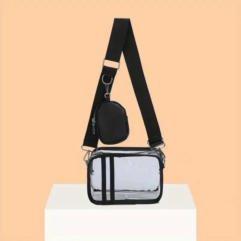 Clear Crossbody Bag With Coin Purse (Stadium Bag)