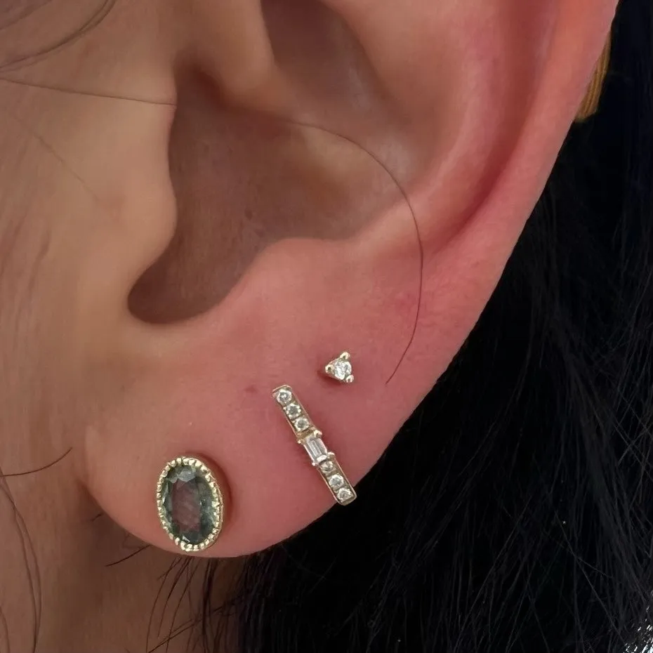 Diamond Baguette Equilibrium Stud