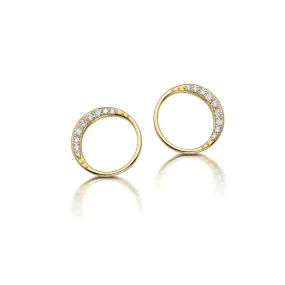 Diamond Crescent Moon Studs