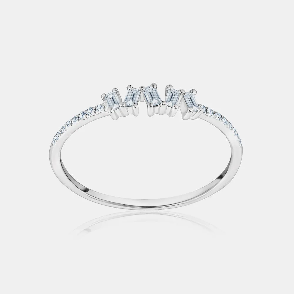 Diamond Jagged Baguette Ring