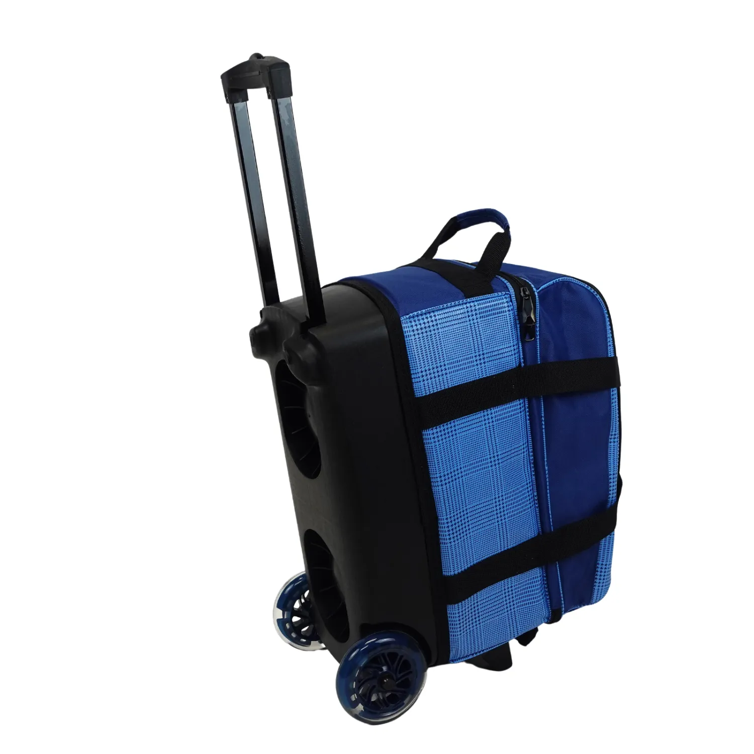 ELITE Deluxe 2 Ball Roller Bowling Bag Navy Plaid