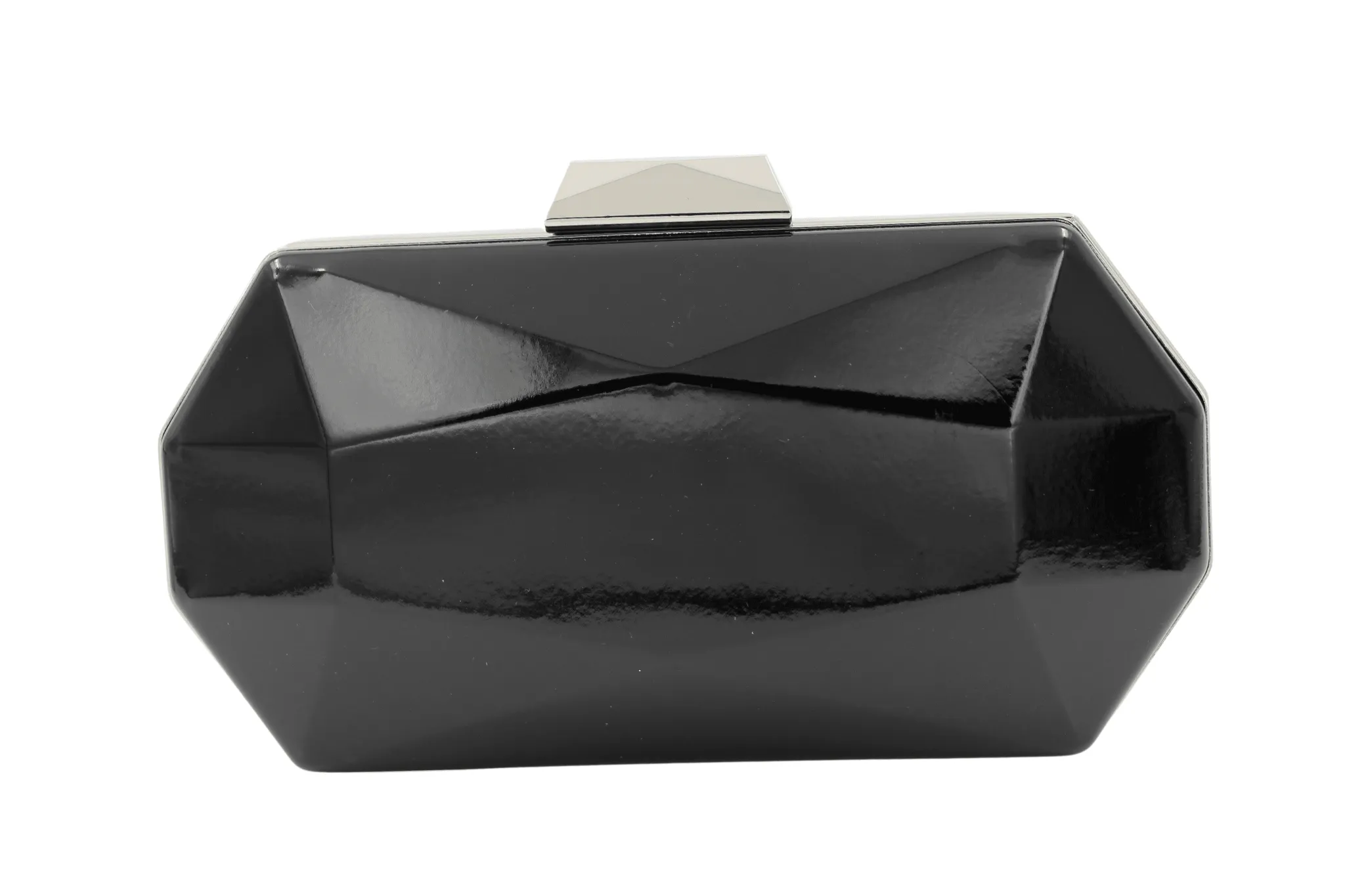 FABUCCI black patent octagonal clutch