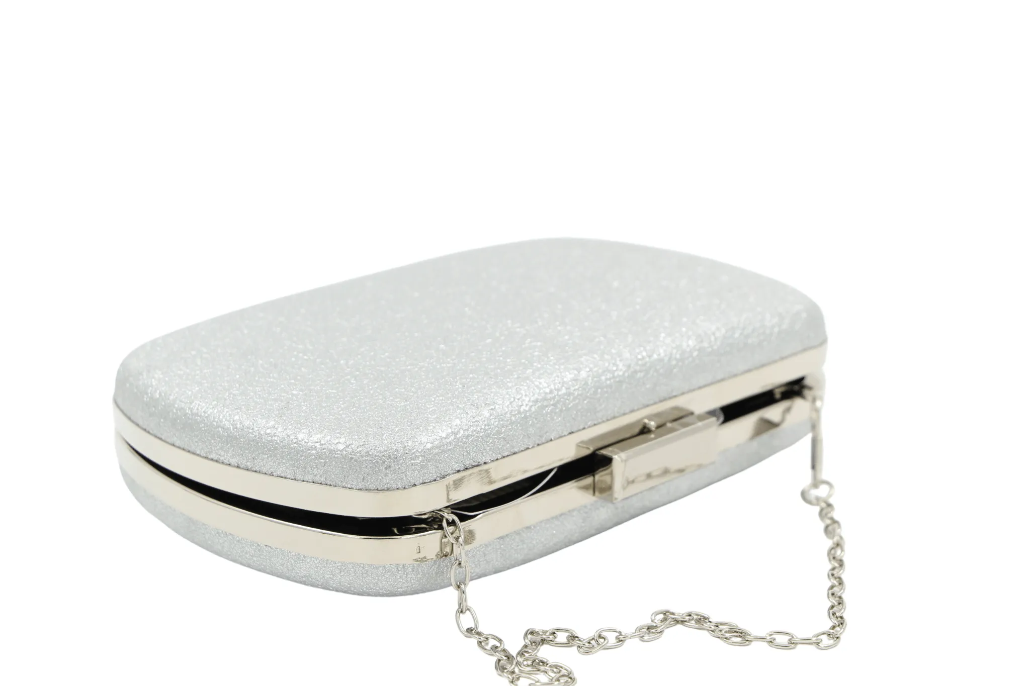 FABUCCI silver box clutch bag