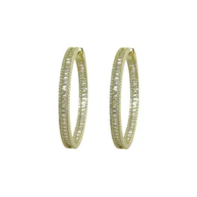 FANCY BAGUETTE HOOP EARRINGS