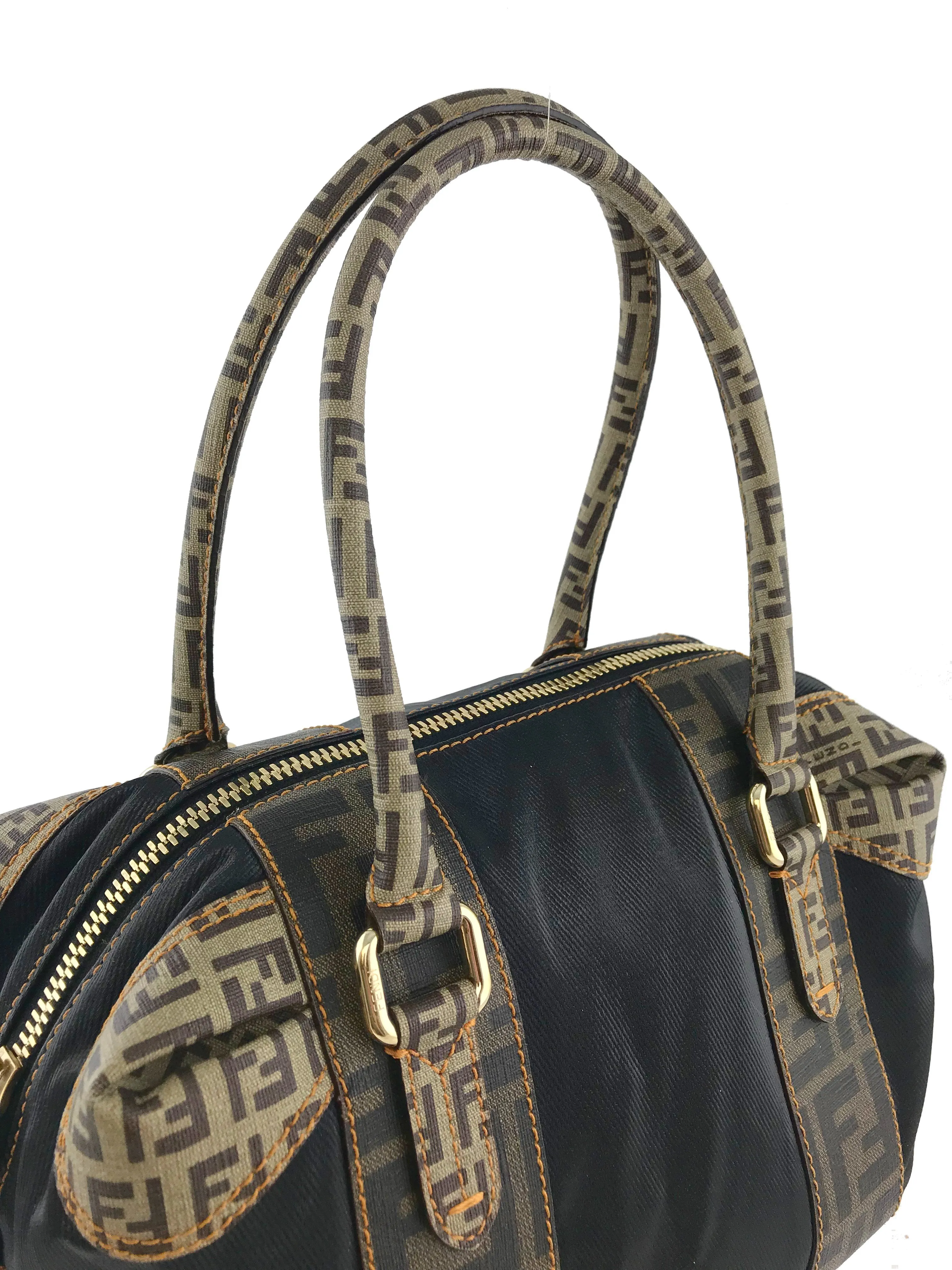 Fendi B Mix Coated Canvas Satchel Bag