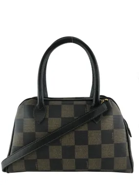 Fendi Checkered Coated Canvas Satchel with Strap