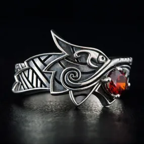 Fenrir with Gem Ring - Sterling Silver or Gold