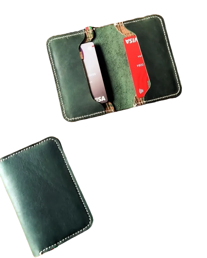 Green Leather Card Holder