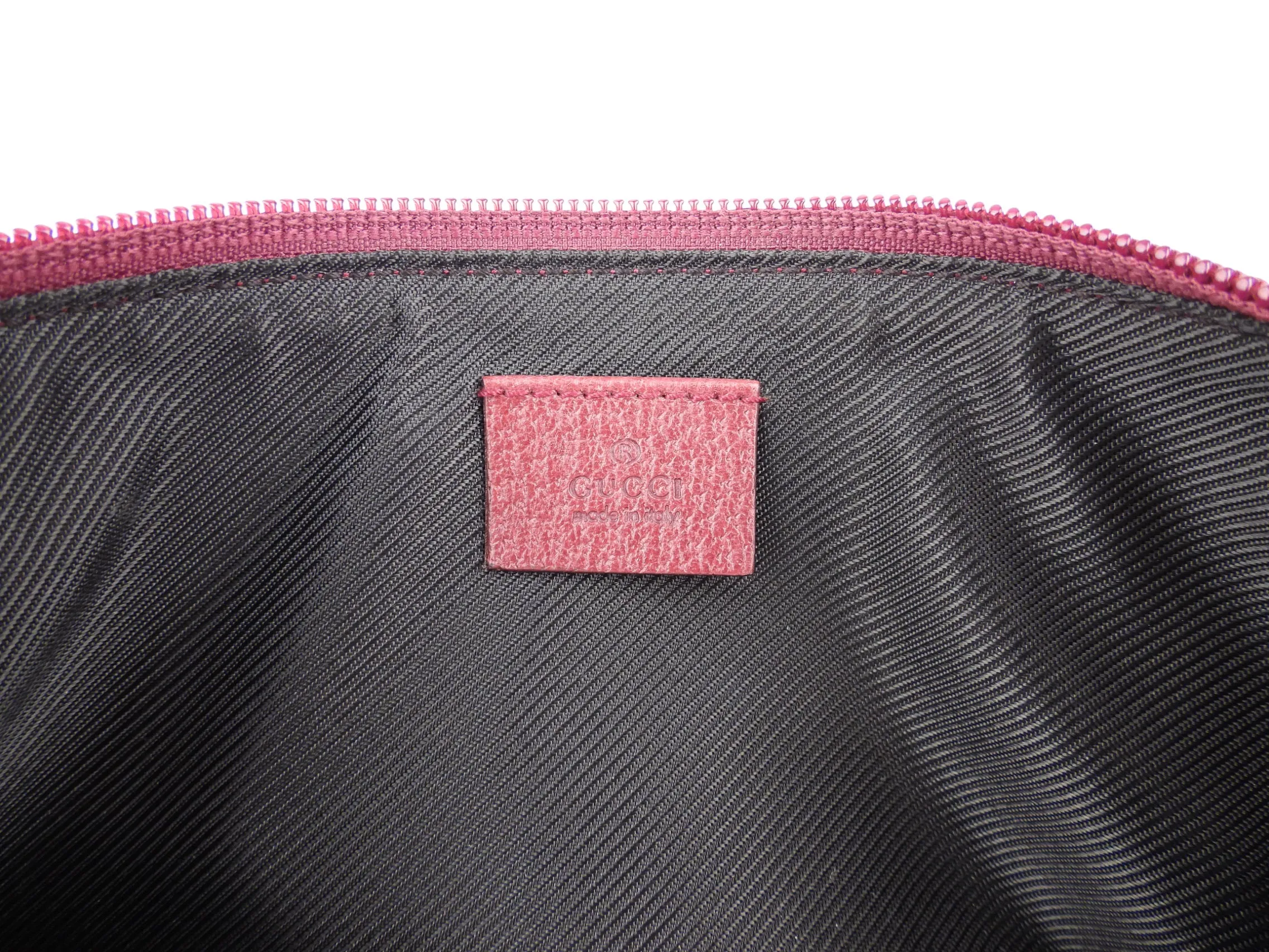 Gucci Vintage Pink Monogram GG Canvas Small Hobo Boat Bag Pochette