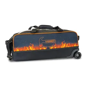 Hammer Dye Sub Slim Triple Roller Tote Flame Bowling Bag