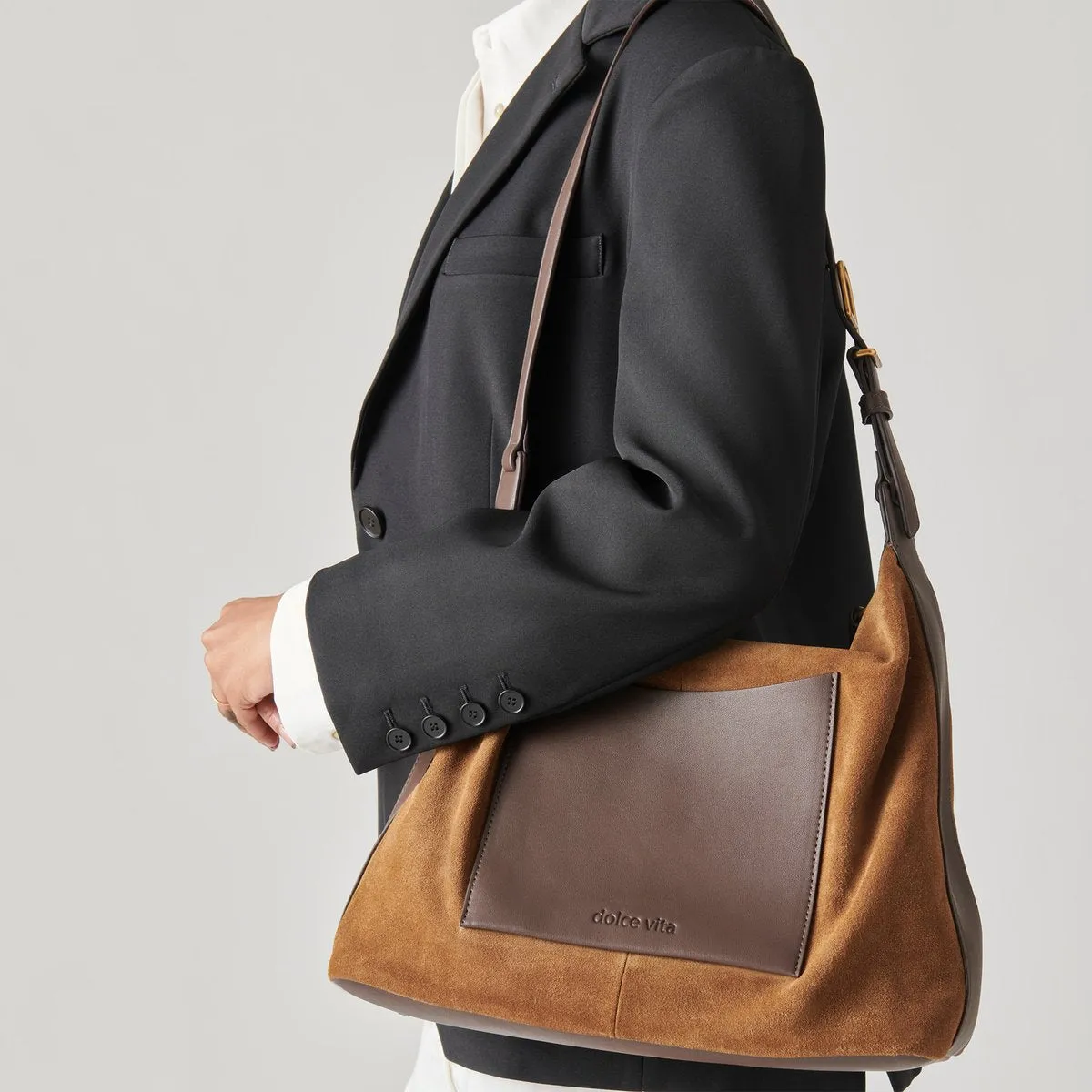 HANA SHOULDER BAG TOBACCO SUEDE