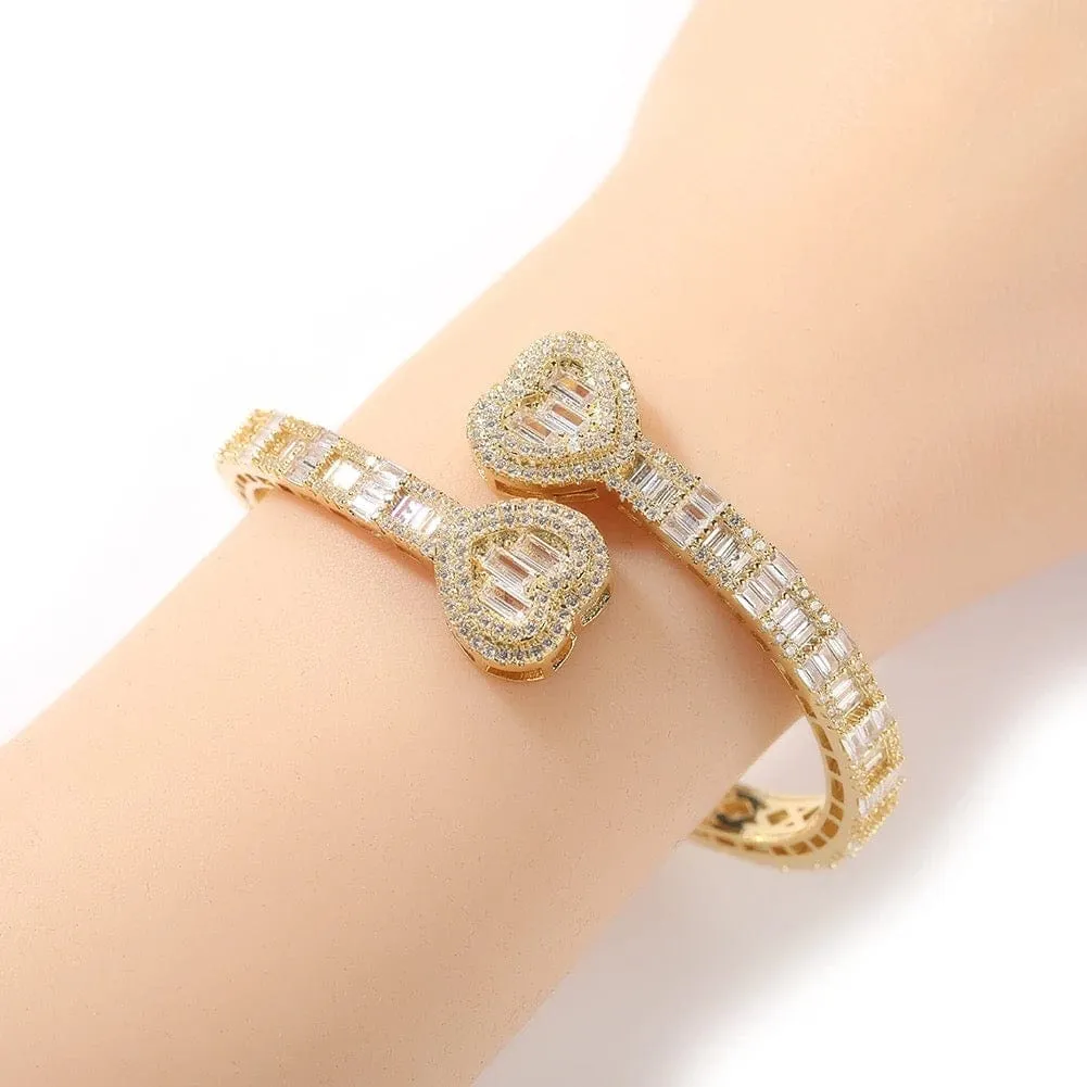 Heart Shaped Baguette Bracelet