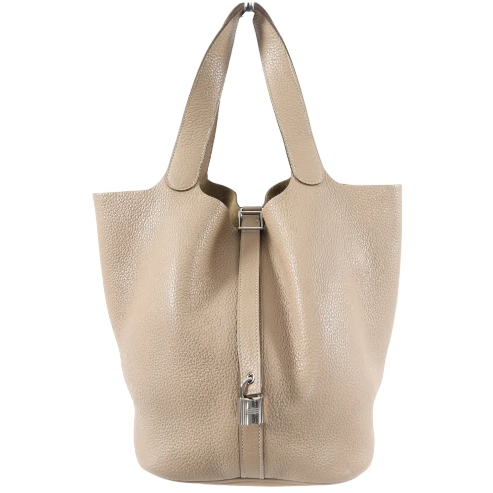 Hermes Picotin Lock 26 GM Clemence Argile Bag