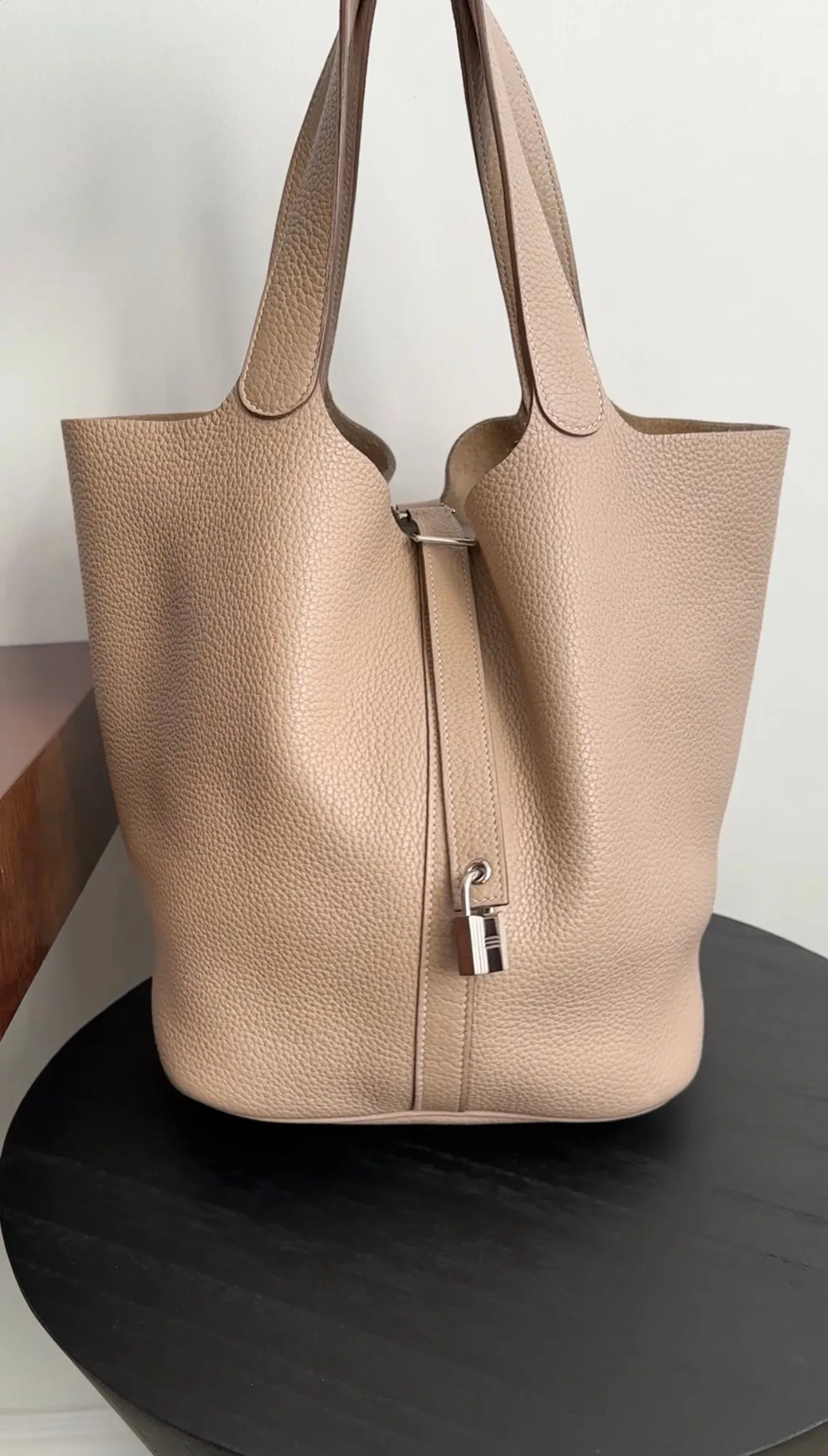 Hermes Picotin Lock 26 GM Clemence Argile Bag