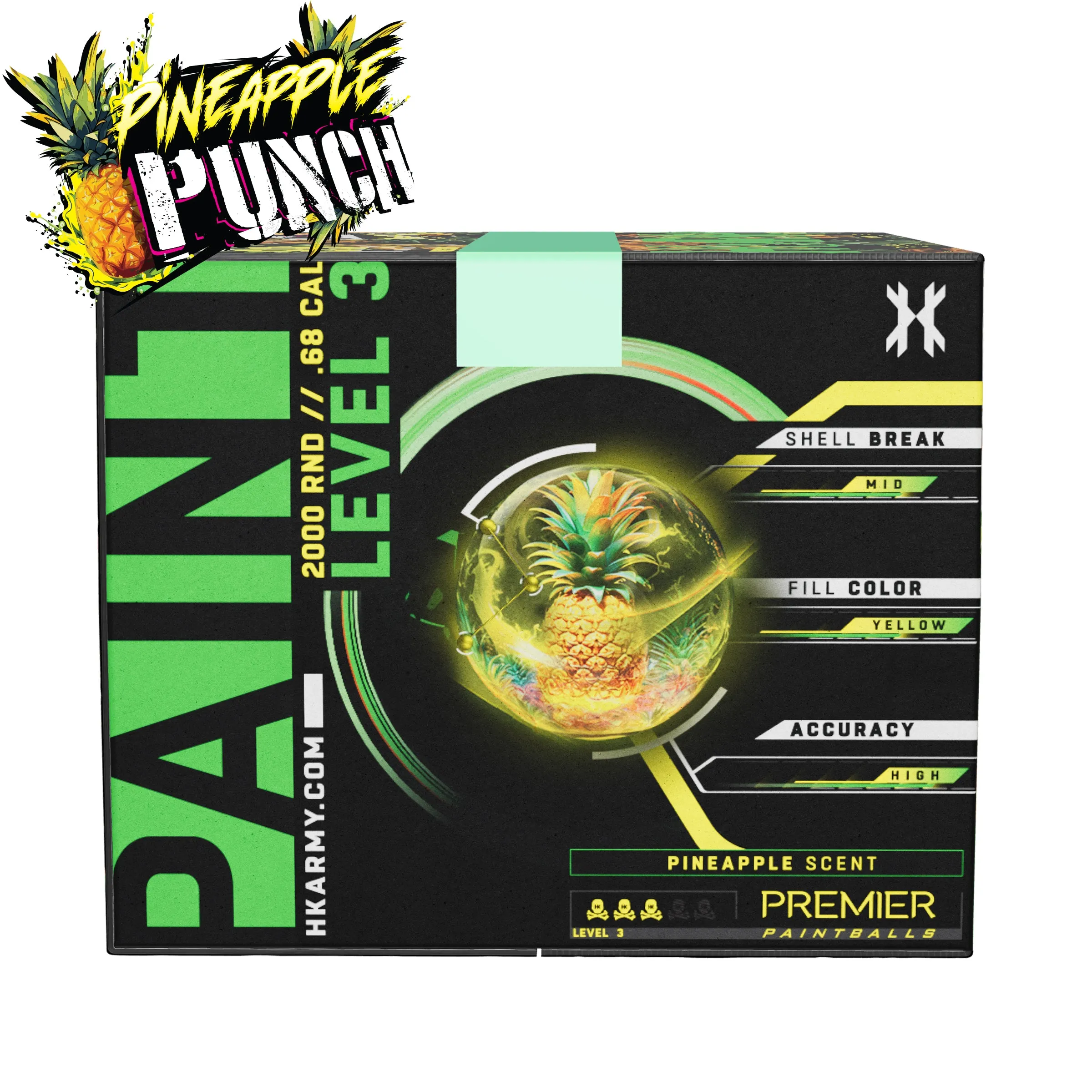 HK Army Pineapple Punch Scented Paintballs - Premier Neon Yellow Fill