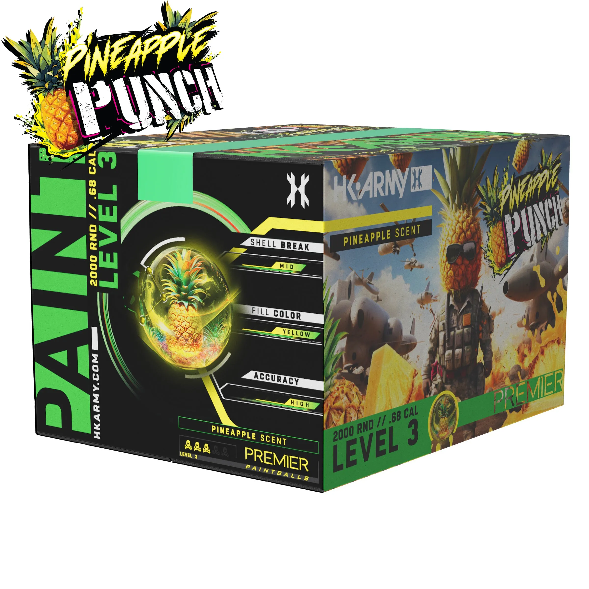 HK Army Pineapple Punch Scented Paintballs - Premier Neon Yellow Fill