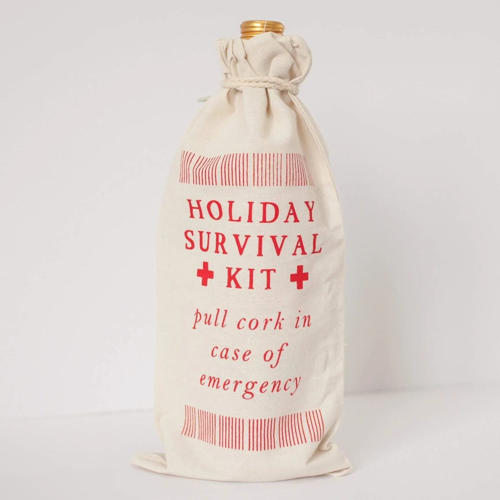 holiday survival kit, Christmas wine gift bag, funny stocking stuffer idea