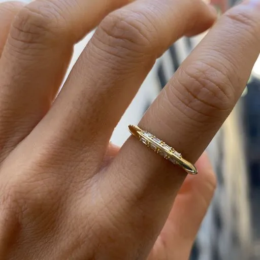 Knife Edge Baguette Diamond Ring