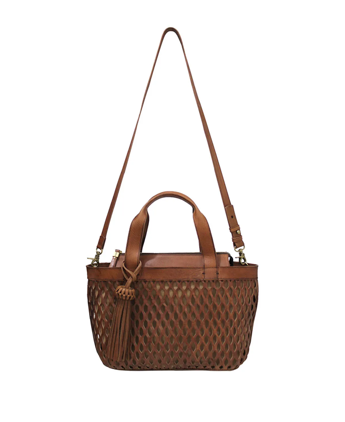 Large Tulum Tan Leather Handbag