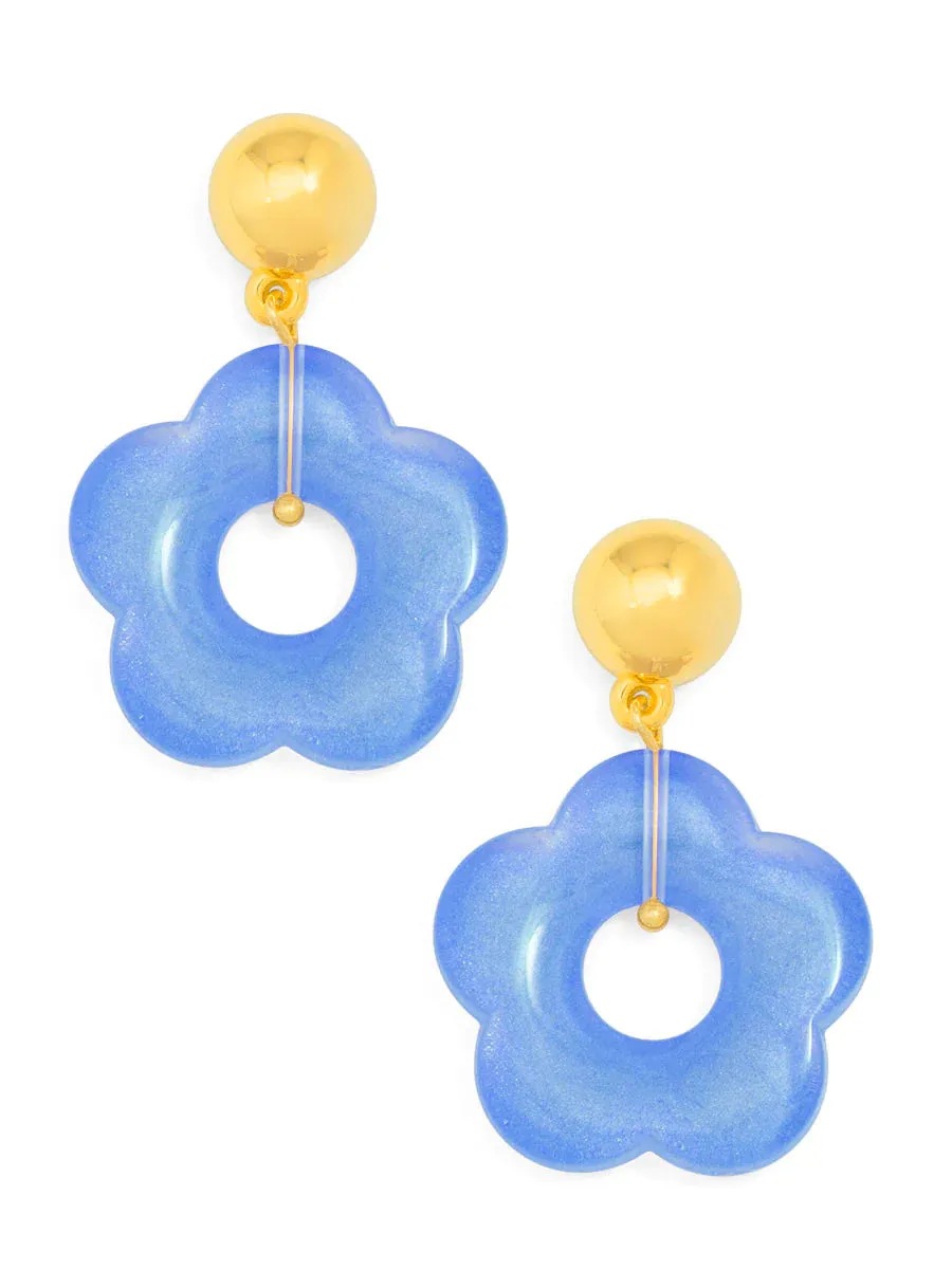 Lucite Flower Drop  Earring - (5 colors)