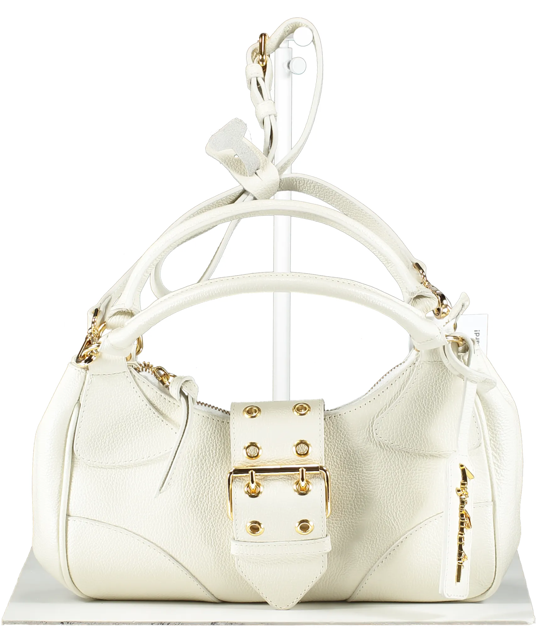 LUIZA BARCELOS Off White Leather Baguette Bag