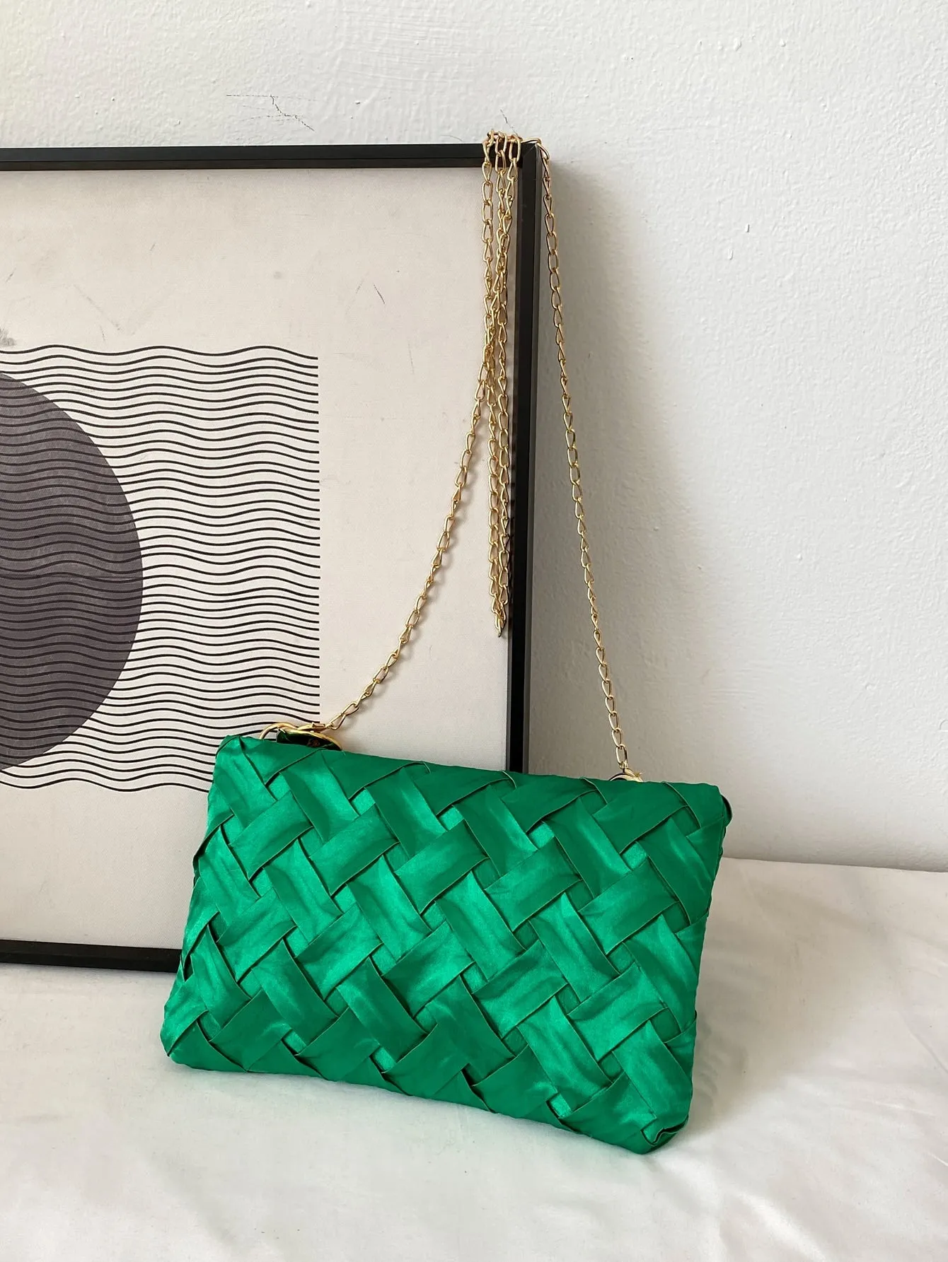 Minimalist Braided Design Square Bag