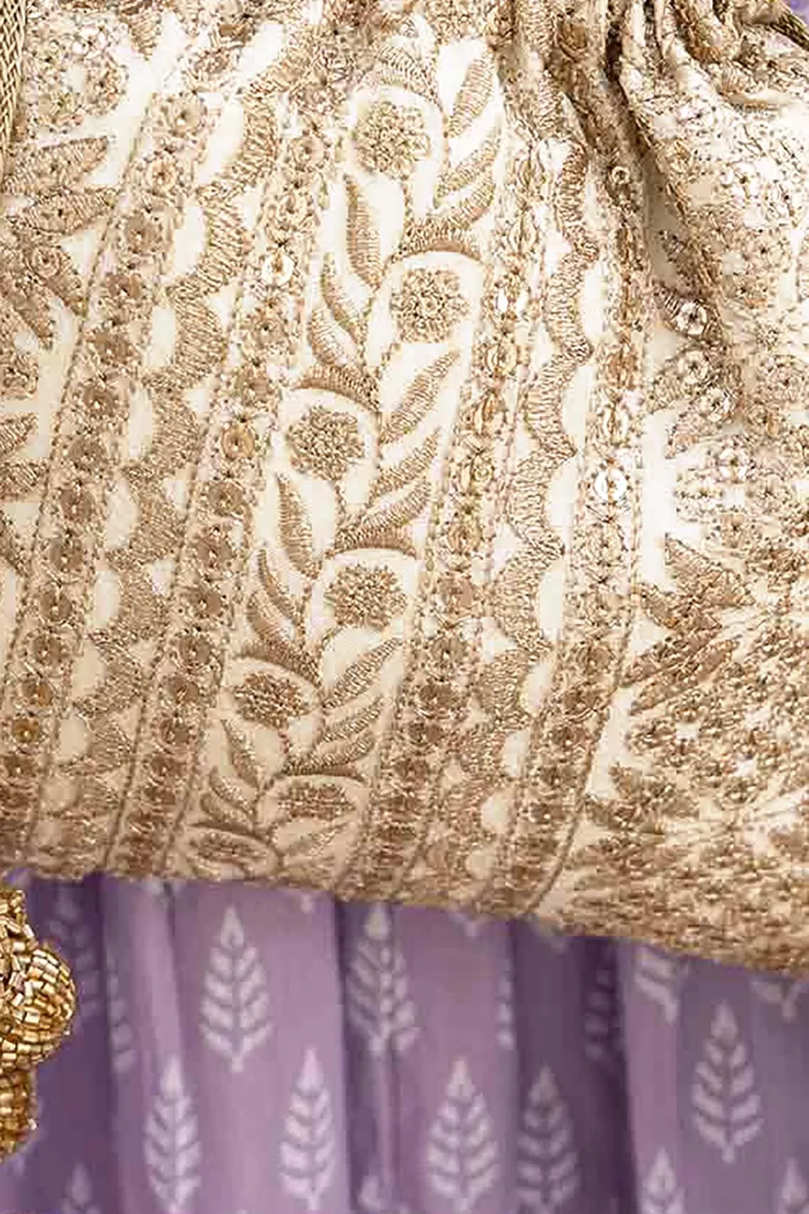 Mirai embroidered potli - Cream