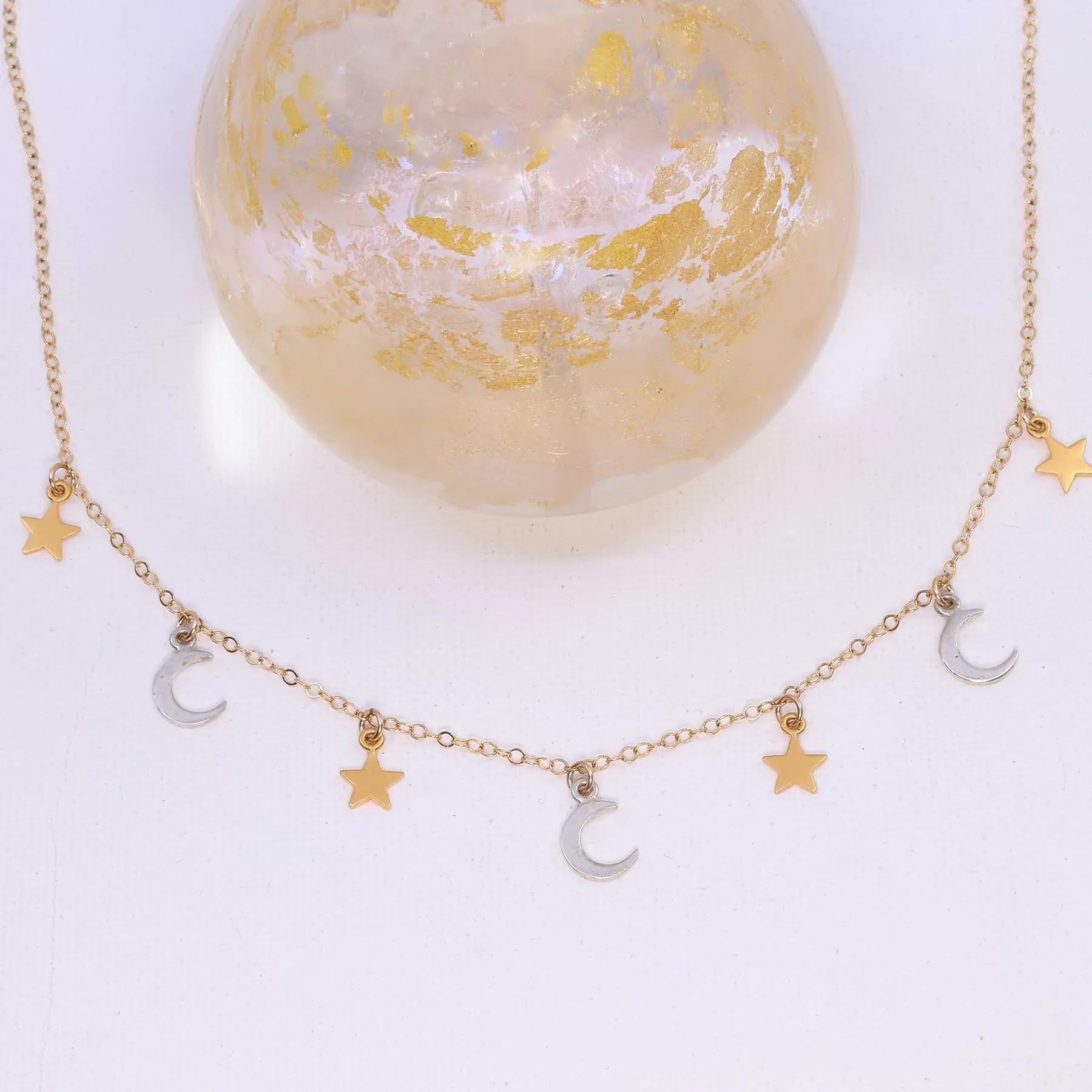 Moonstruck - Celestial Mixed Metal Charm Necklace