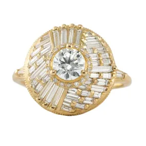 ORDER ONLY: 18K Gold Circular Halo Diamond Ring