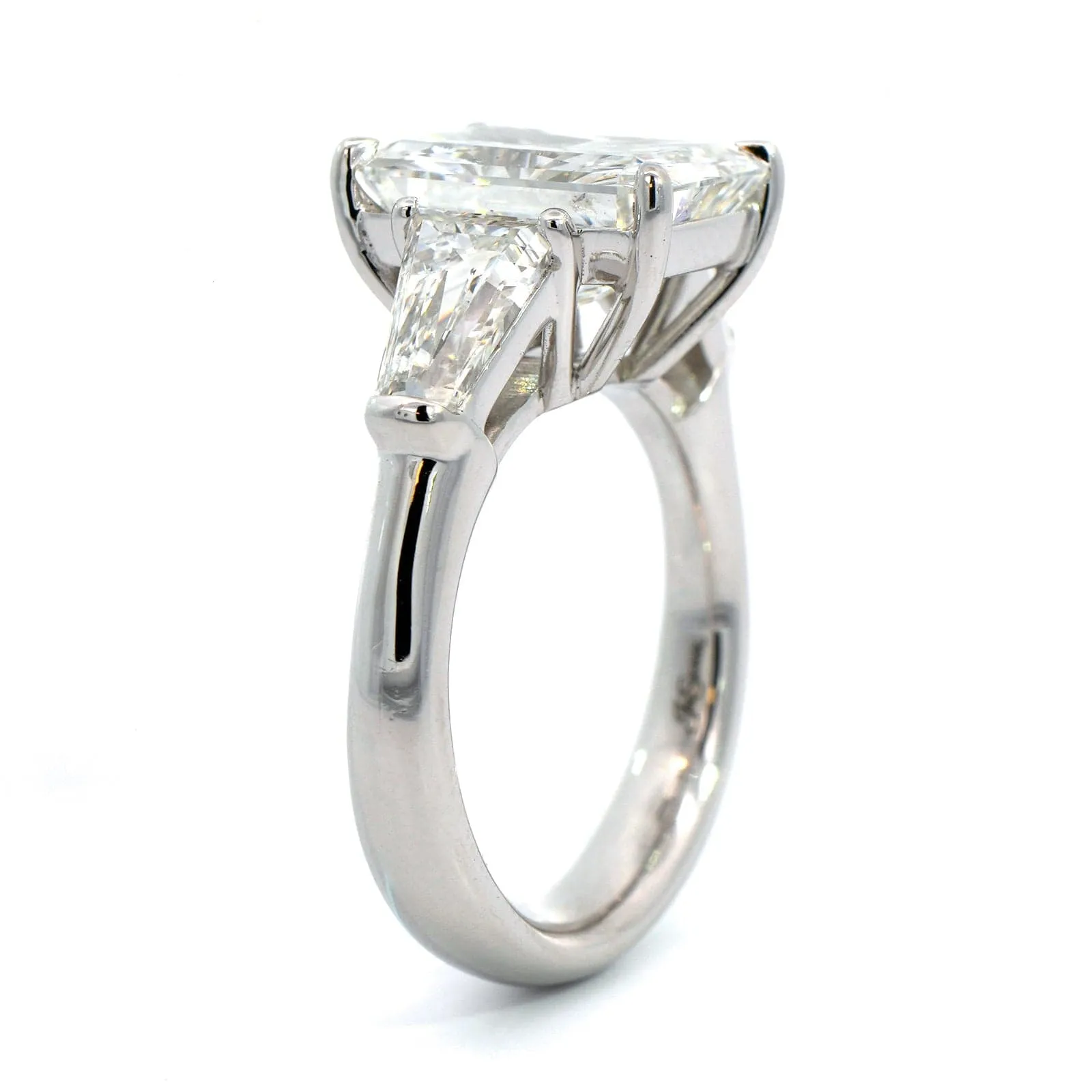 Platinum 3 Stone Radiant Cut Diamond Engagement Ring