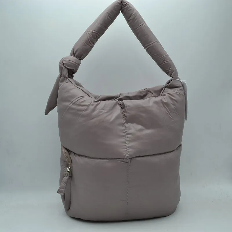 Puffer shoulder bag - stone