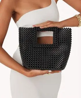 Samara Handle Bag - Black Bead