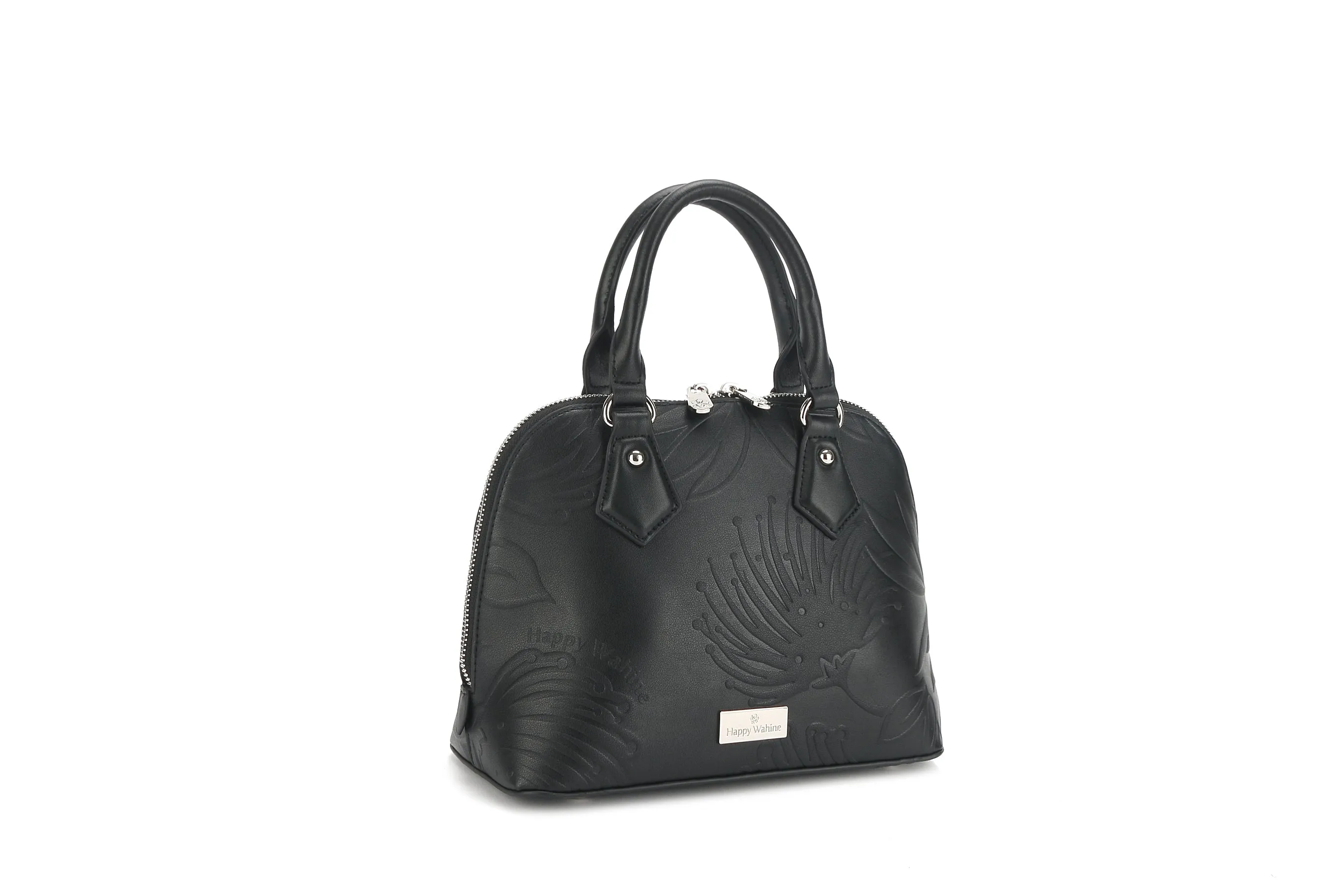 Satchel Lora Lehua Embossed Black