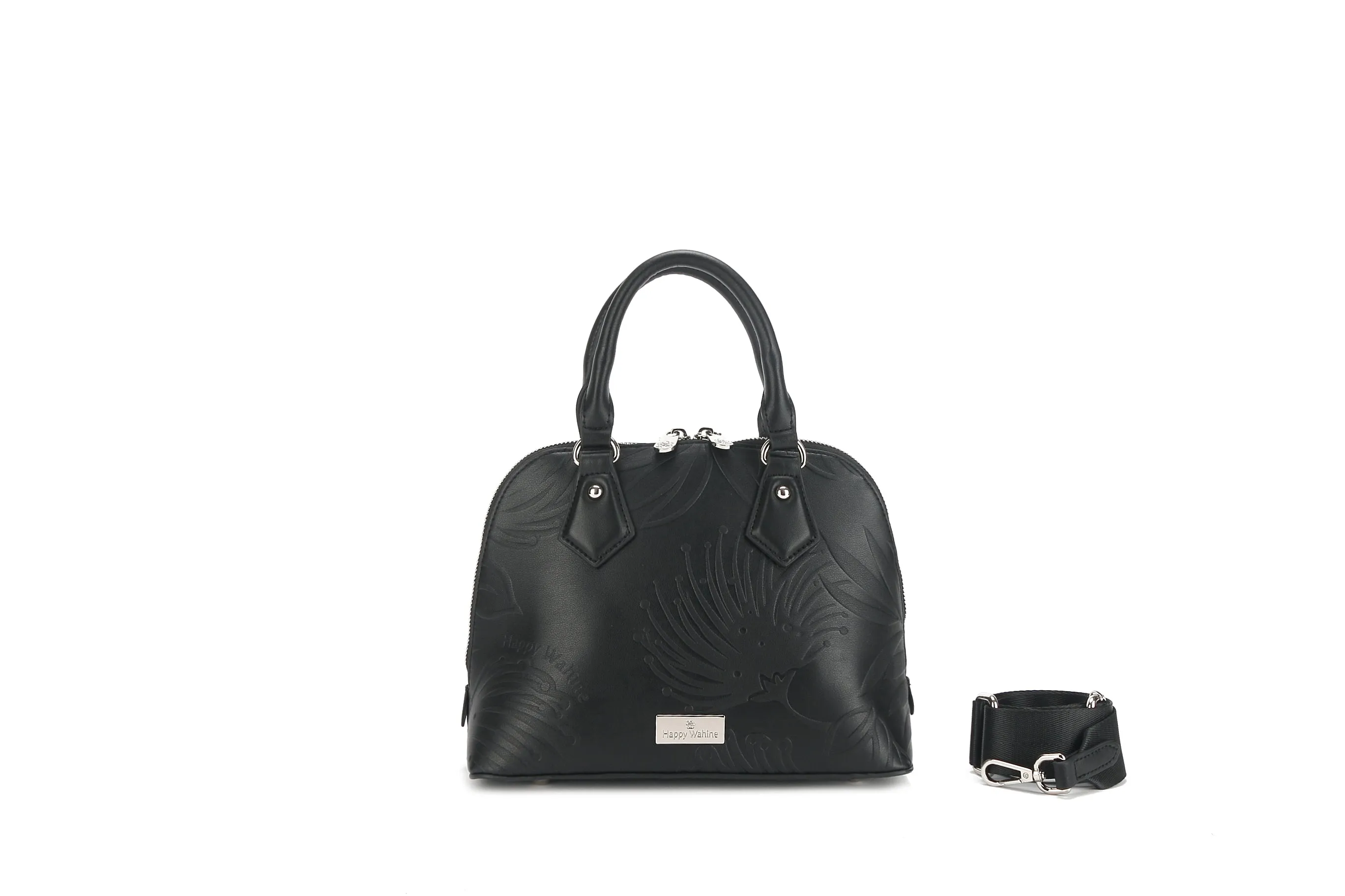 Satchel Lora Lehua Embossed Black