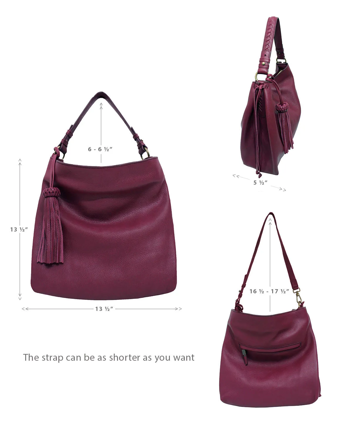 Shoulder Bag Bacalar Magenta Leather