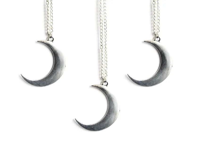 Silver Crescent Moon Necklace