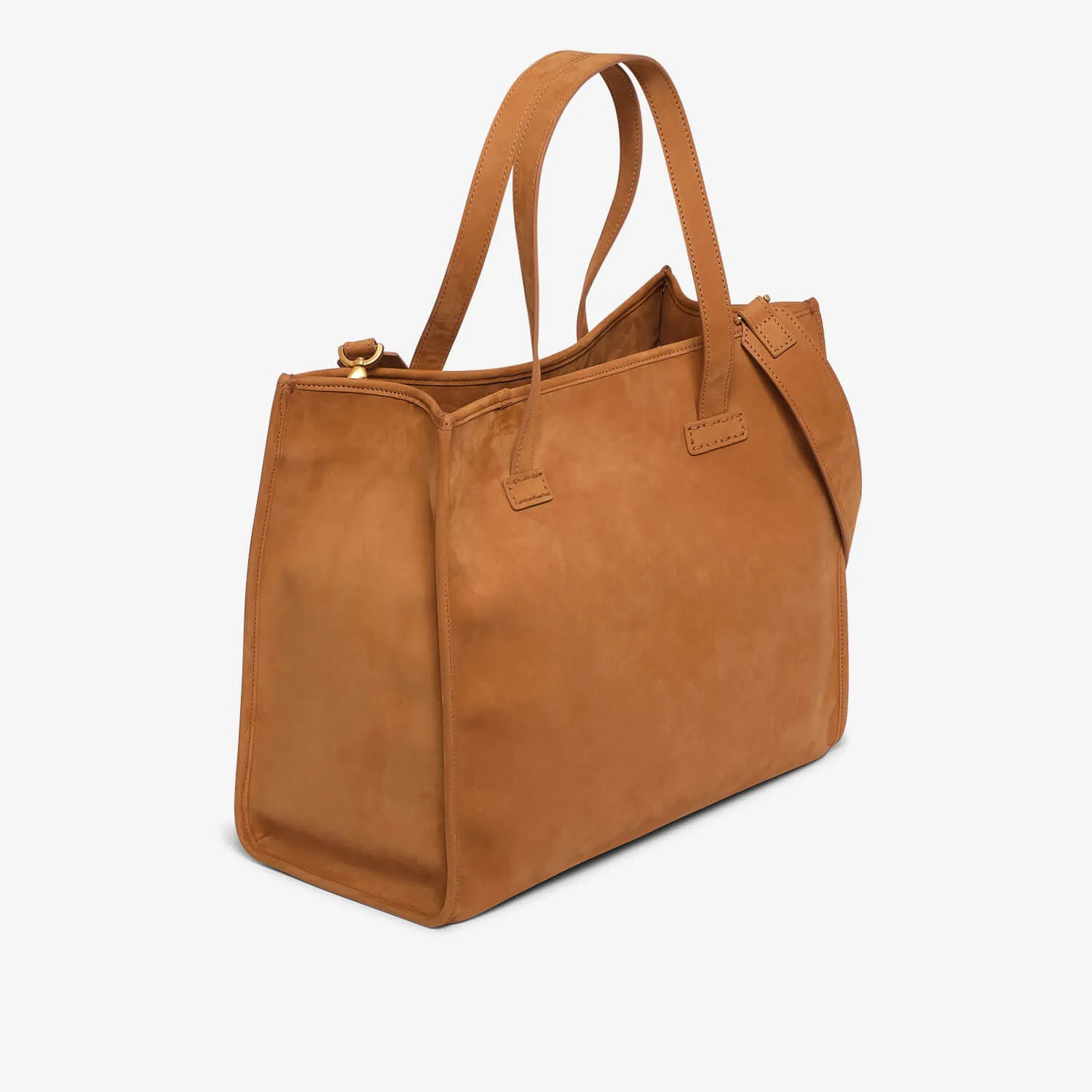 Tan nubuck big box bag