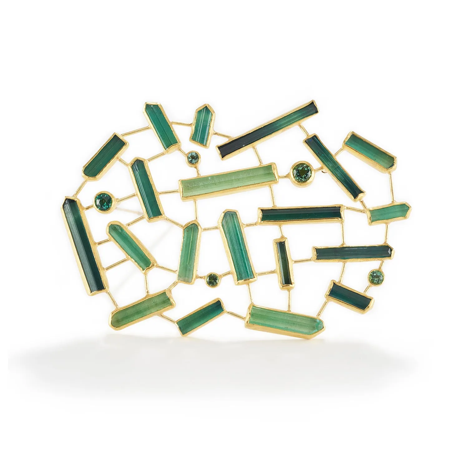 Tourmaline Mosaic Brooch